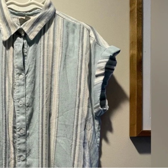 Loft Womens Blouse Size Medium Blue and Sparkle - Picture 4 of 4